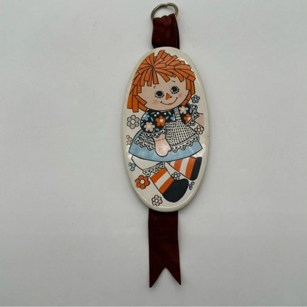 Vintage Raggedy Ann & Andy Wall Plaques Enesco‎ 1970's Ceramic 6 Inches